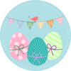 Spring With Easter Eggs And Bird Clip Art